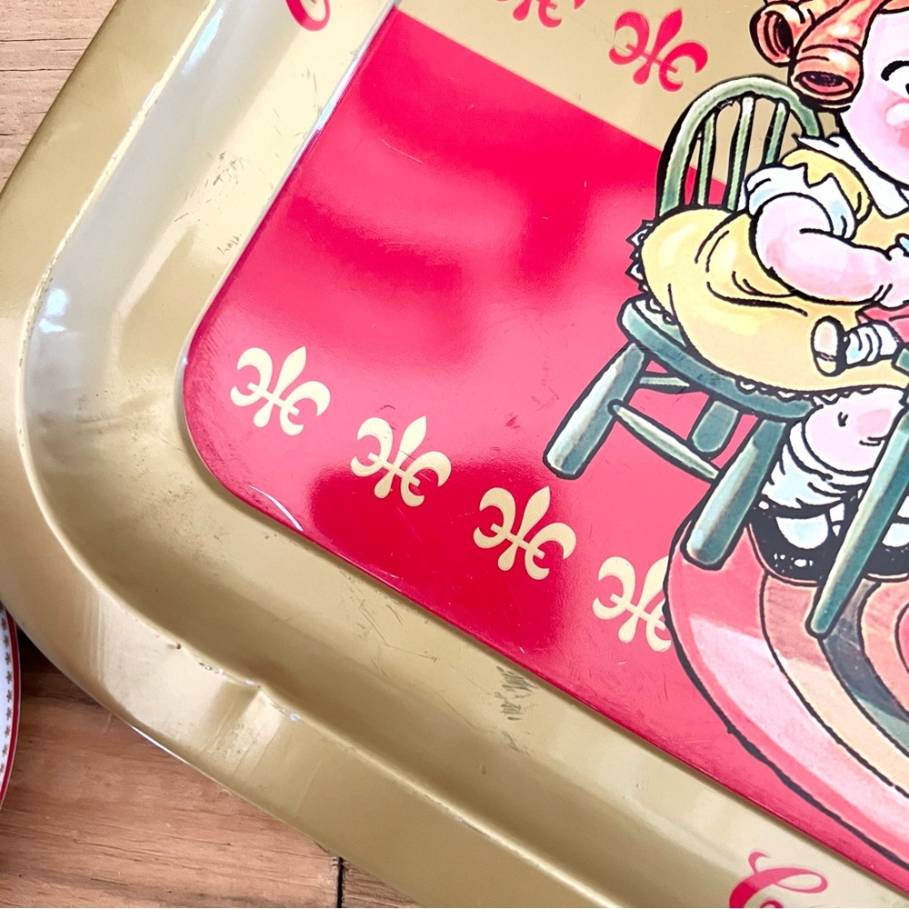 Vintage 1998 CAMPBELL'S Soup Metal Tray Doll & Teddy Bear Lunch With Mug - Picture 5 of 7